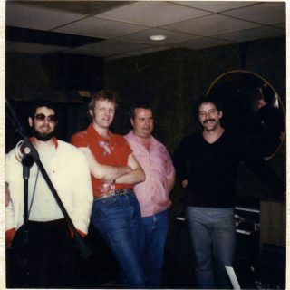 With Mark Henley (far right) and friends